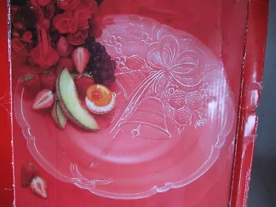 Mikasa Crystal Holiday Bells Platter Christmas Cake Plate RC197/310 Vintage • $9