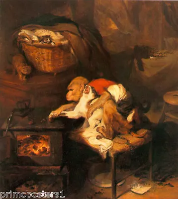 $62.90 • Buy The Cat's Paw Monkey Cat Animal Painting By Edwin Henry Landseer Repro