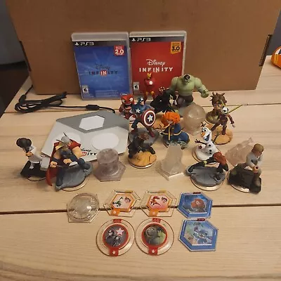 Disney Infinity Lot Star Wars Marvel 25 Figures/Discs + Portal + 2 Games 3.0 2.0 • $38