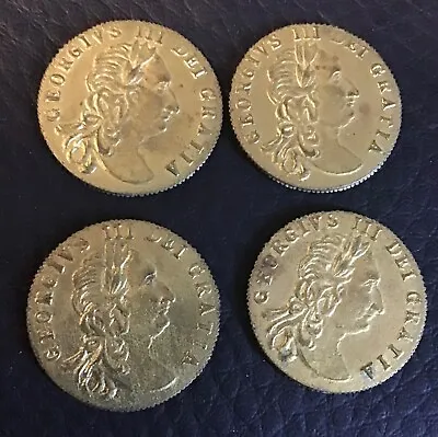 £12.95 • Buy 4 George Iii Spade Half-guinea Gaming Token Coins  Dated 1788 Superb Grade #q127