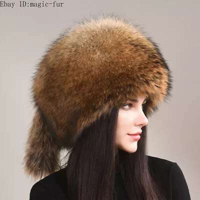 Women Real Full Covered Fox Fur Russian Hat Ushanka Cossack Cap Mongolian Hat • $60
