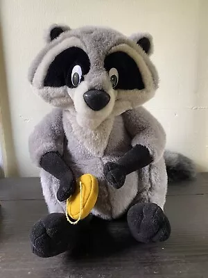 Walt Disney Vintage Pocahontas Meeko Racoon Large Sitting Plush Stuffed Animal  • $36