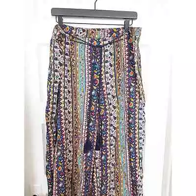 Take Two Vintage 80s Colorful Floral Paisley Drawstring Tassel Pants Size XL • $25