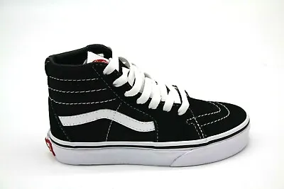 Vans Sk8-Hi Lace UP Skate Shoe - Kids' BLACK/TRUE WHITE VN000O5F6BT SUEDE CANVAS • £29.29