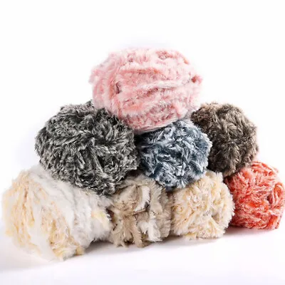 50g Faux Fur Mink Wool Yarns Hand Knitting Anti-pilling Fleece Polyester Yarn CA • $0.94