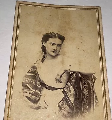 Rare Antique Victorian American Civil War Era Beautiful Woman New York CDV Photo • $19.99
