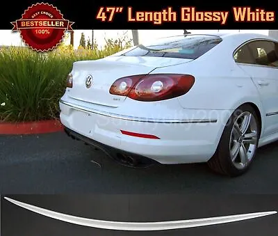 47  Universal Tape On Glossy White Rear Trunk Deck Lip Spoiler Wing For Dodge • $16.65