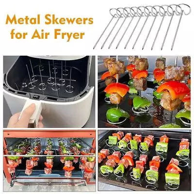 Metal Skewers For Air Fryer10 Metal BBQ Skewers Stainless Steel Barbecue Xmas • £1.90