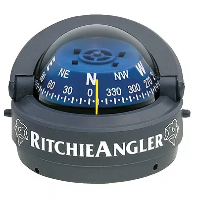 Ritchie Marine RA93 Angler Boat Compass Surface Mount Gray/Blue Illuminated Dial • $94.69