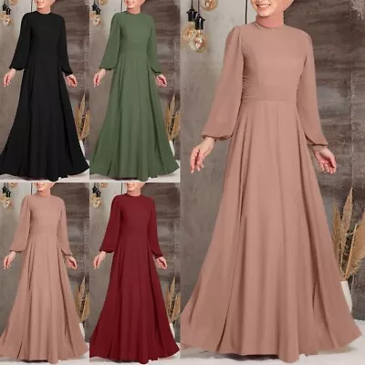 Ladies Long Dress Sleeve Maxi Women Loose Plus Size Holiday Muslim Prayer Abaya • $45.99