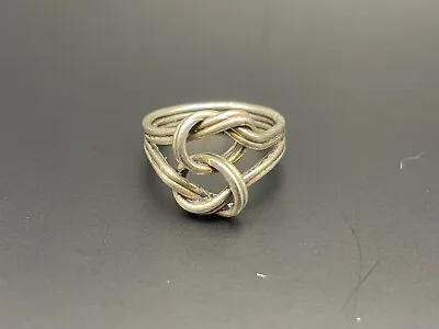 Vintage Beau Sterling Silver Double Knot Celtic Love Ring • $14.99