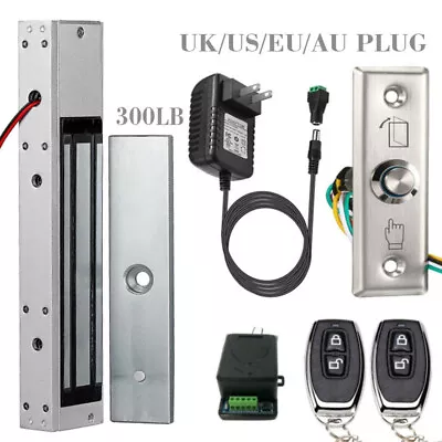 12V Door Entry Access Control System Electric Magnetic Lock Remote Control Kit • £95.99