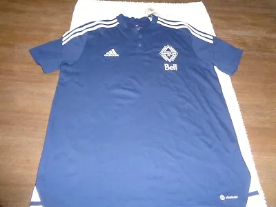 New With Tags  MLS Adidas Vancouver Whitecaps Polo Soccer Jersey Mens Large • $55