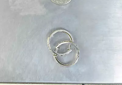 CrazieM Sterling 925 Silver Vintage Southwestern Estate Hoop Earrings 5.1g X84 • $0.99