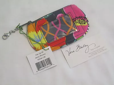 Vera Bradley JAZZY BLOOMS Clip ZIP ID Coin KEY Case COSMETIC For PURSE Bag   NWT • $17.95