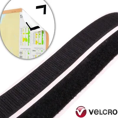 5x BLACK Stick On HOOK/ LOOP TAPE ROLLS Velcro Brand Home/Office Adhesive Fixing • £11.95