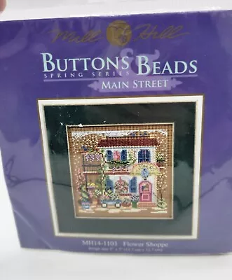 New Mill Hill BUTTONS & BEADS Counted Cross Stitch Kit MAIN STREET Flower Shop • $11.88
