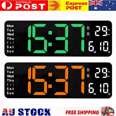 13 Large Digital Big Jumbo LED Wall Desk Clock Display With Temperature Calendar • $32.10