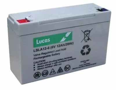 £19.99 • Buy 6V 12Ah (10ah) RECHARGABLE Battery, PEG PEREGO, FEBER, INDUSA -ELECTRIC TOY CARS