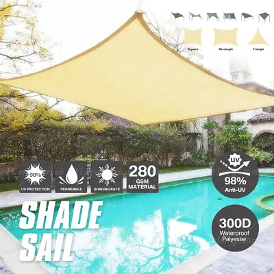 Waterproof Shade Sail Patio Awning Outdoor Garden Pool Sun Canopy Shelter Cover • $6.89