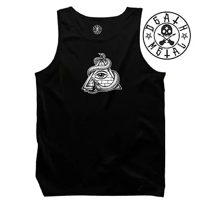 All Seeing Eye Vest Music Clothing Rock Goth Triangle Illuminati Snake Tank Top • £11.99