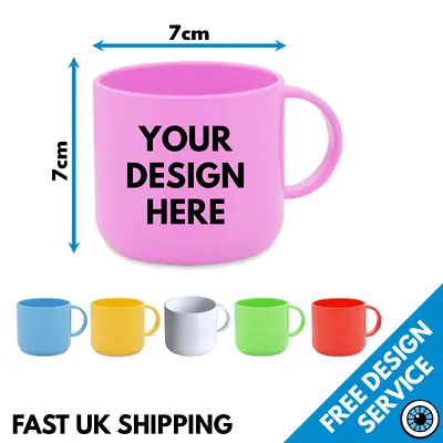 Custom Printed Childrens Colour Cup • Kids Personalised Print Photo PLASTIC Mugs • £7.95