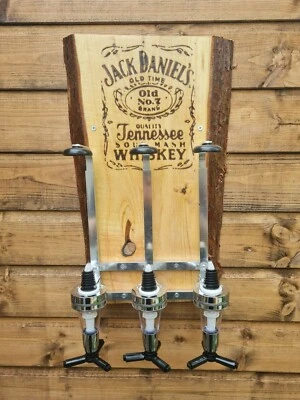 £67.95 • Buy Jack Daniels Wooden Live Edge Bar Optics For Indoor & Outdoor Use