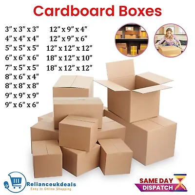 Postal Packing Cardboard Boxes Royal Mail Parcel Shipping Mailing Brown Carton • £8.55