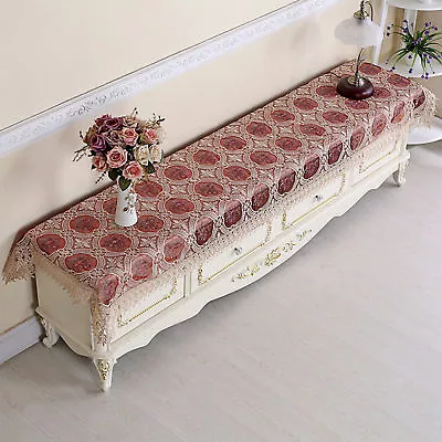 Vintage Lace Hollow Embroidery Floral Tablecloth Sofa Decor Table Cover 40x180cm • $14.99