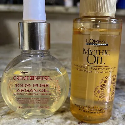 Loreal Mythic Oil Nourishing Oil  1.5 Fl Oz Plus Crème Of Nature Pure Argan Oil • $17