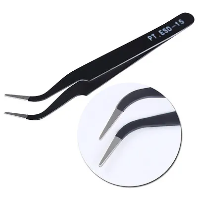 Nail Art Acrylic Gel Picking Tool Rhinestones Gem Decor Black Eyelash Tweezers • $1.23