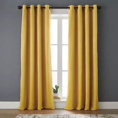 & Gardens Solid Velvet Grommet Blackout Curtain Panel Yellow 52  X 84  • $20.69