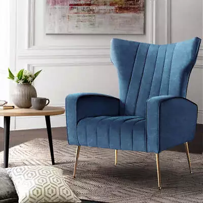 Artiss Armchair Navy Velvet Kate • $188.64