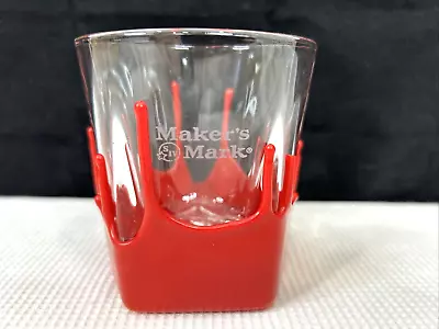 Makers Mark 8 Oz Bourbon Rocks Glass Lowball Barware Red Wax Dipped EUC • $12.74