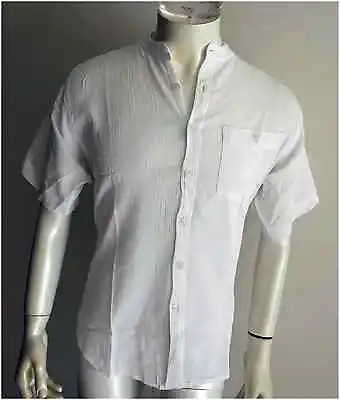 BNWT  Mens S/s White Cheese Cloth Shirtssize=L • $16.31