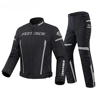 Motorcycle Jacket Pants Suit Waterproof Reflective Motorbike Racing Jacket Biker • $123