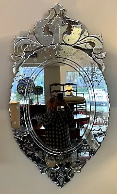 Large - Vintage Murano Glass Mirror - Gorgeous - Excellent Condition • $1899.99