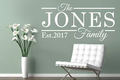 PERSONALISED FAMILY NAME Est Vinyl Wall Art Sticker Decal Kitchen Bedroom Lounge • £9.29