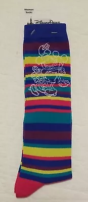 NWT Genuine Disney Parks Mickey & Minnie Mouse Rainbow Stripe Womens Knee Socks • $12