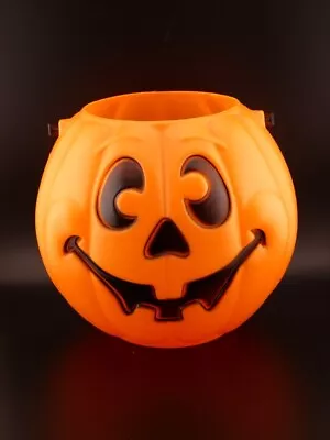 Vintage 1997 Grand Venture Halloween Blow Mold Pumpkin JOL Bucket 7  (E) • $8.50