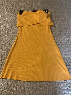 Vintage ASOS Yellow Tube Stretch Dress Small Size 6 • $18