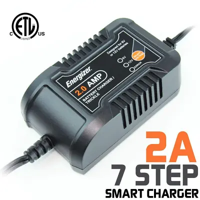 Energizer ENC2A 2 Amp Battery Charger/Maintainer With 6 Volt &12 Volt Charging • $31.98