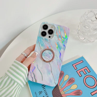 $12.99 • Buy Laser Marble Case For IPhone 14 13 12 11 Pro Max XS XR 8 7 Plus Bracket Cover AU