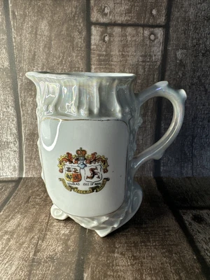 Antique Victoria Czecho-Slovakia Shell Lustreware Jug. Douglas Isle Of Man. • £19.99