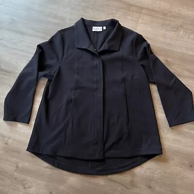 Habitat Shirt Womens Large Black Snap Heavy Thick Shacket Jacket Button Up • $35.99