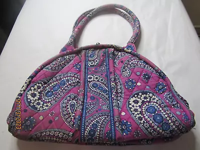 Vera Bradley Purse Kiss Lock  Paisley Orchid Satchel Eloise Boysenberry • $19.99