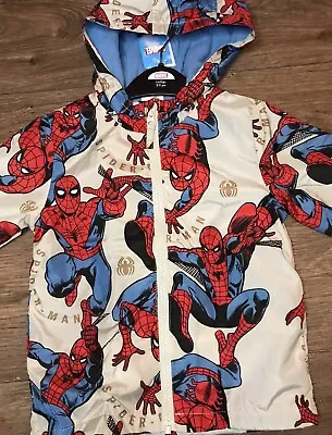 Marvel Spider-Man  Lightweight Hooded Jacket Age 2-3 Years  NEW • £9.99