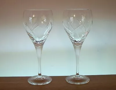 Pair Of Edinburgh Crystal ~ Storm Large Goblets In Excellent Condition • £50