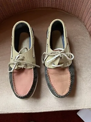 Ladies Yachtsman By Seafarer Leather Lace Up Deck Shoes Size 4 (37)  Used • £8.50