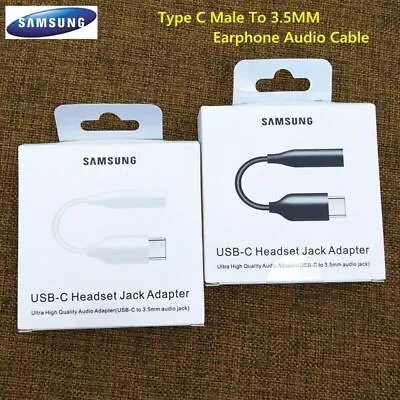 $4.49 • Buy Samsung USB Type C Headset Jack Adapter To 3.5mm Audio Aux Headphone